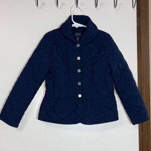 Polo Ralph Lauren Kids Navy Blue Quilted Preppy Puffer Jacket Size 6